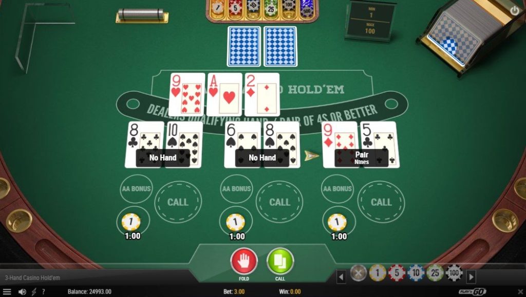 Play'n GO 3 Hand Casino Hold'Em