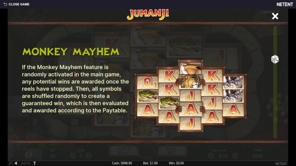 Jamanji Slot Monkey Mayhem 