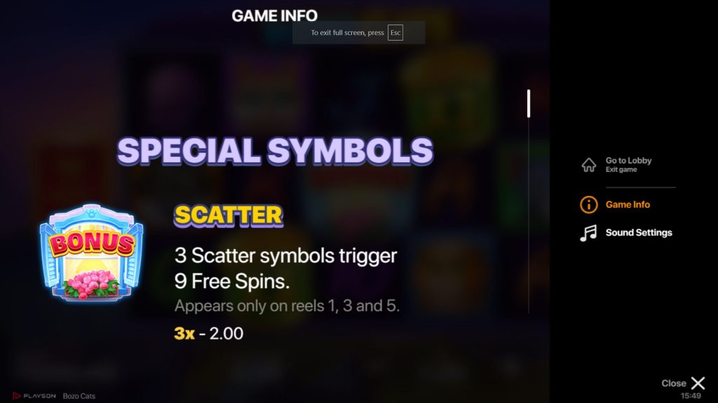 Bozo Cats Slot Scatter Symbol