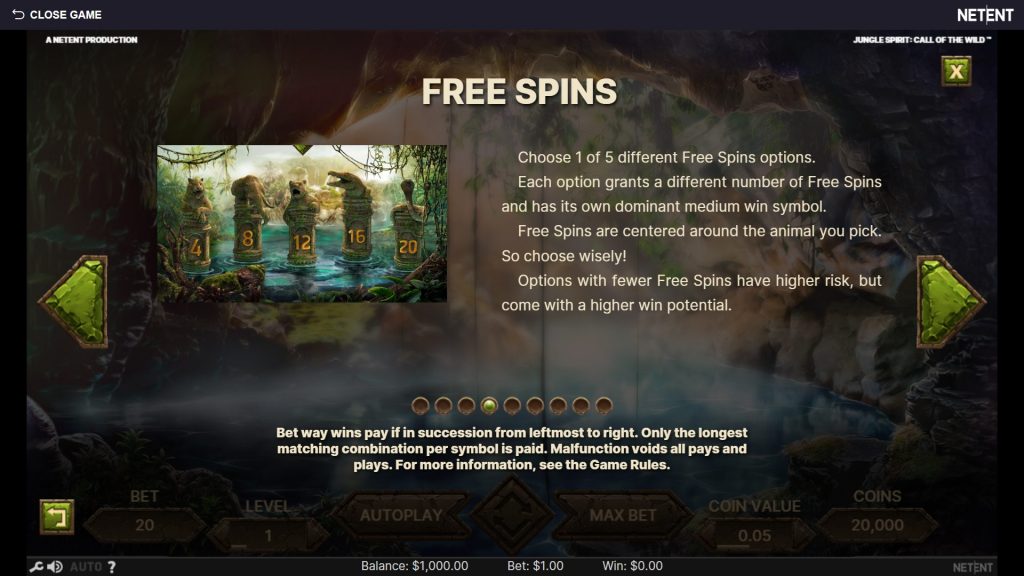 Jungle Spirit: Call of the Wild Free Spins