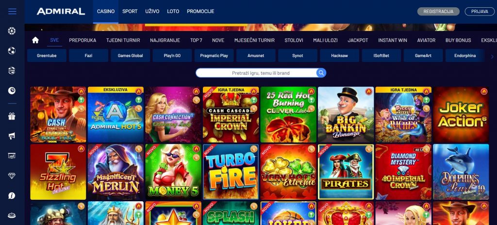 Admiral Casino Types of Games